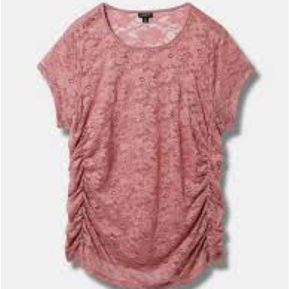 TORRID Stretch Lace Crew Neck Cinch Side Tee - Picture 5 of 5